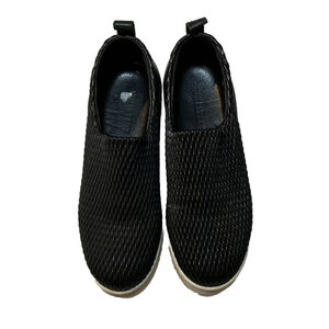 Whistles Ruched Black Leather Thick Sole Slip On Sneakers Sz. 39 (8.5)